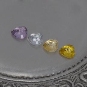 캐럿 천연 멀티컬러 사파이어 보석, 하트 모양, 4×3.9 mm, VVS-VS