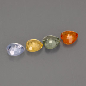 캐럿 천연 멀티컬러 사파이어 보석, 하트 모양, 4.1×4.1 mm, VVS-VS