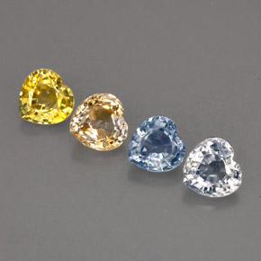 캐럿 천연 멀티컬러 사파이어 보석, 하트 모양, 4.6×4.6 mm, VVS-VS