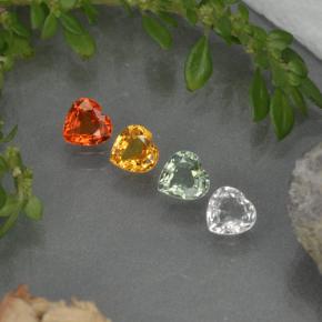 1.16캐럿 천연 멀티컬러 사파이어 보석, 하트 모양, 4.1×4.1 mm, VVS-VS
