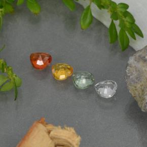1.16캐럿 천연 멀티컬러 사파이어 보석, 하트 모양, 4.1×4.1 mm, VVS-VS