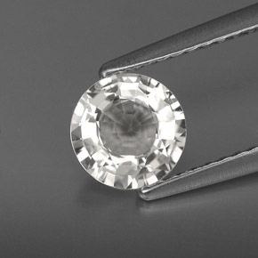 1.09캐럿 천연 화이트 사파이어, 라운드 컷, 6.27 mm, VS