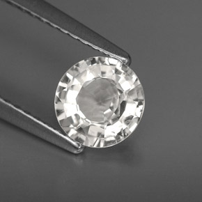 1.09캐럿 천연 화이트 사파이어, 라운드 컷, 6.27 mm, VS