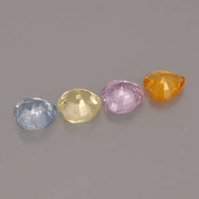 캐럿 천연 멀티컬러 사파이어 보석, 하트 모양, 4.1×3.9 mm, VVS-VS
