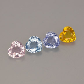 캐럿 천연 멀티컬러 사파이어 보석, 하트 모양, 4×3.9 mm, VVS-VS