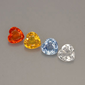 캐럿 천연 멀티컬러 사파이어 보석, 하트 모양, 4×3.9 mm, VVS-VS