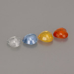 캐럿 천연 멀티컬러 사파이어 보석, 하트 모양, 4×3.9 mm, VVS-VS