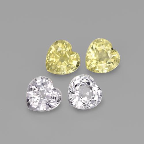 1.38캐럿 천연 멀티컬러 사파이어 보석, 하트 모양, 4.1×4.1 mm, VVS-VS