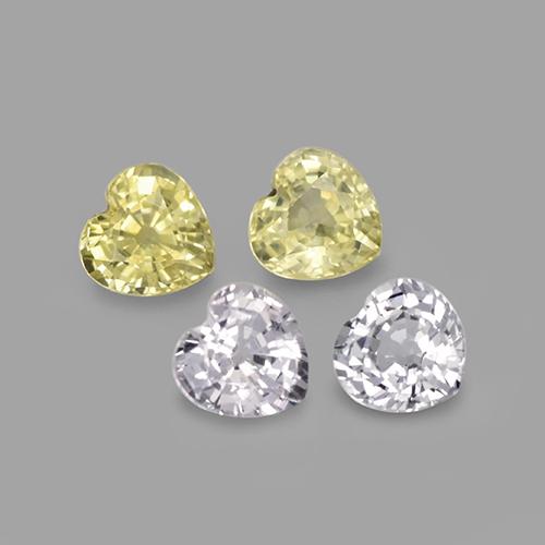 1.38캐럿 천연 멀티컬러 사파이어 보석, 하트 모양, 4.1×4.1 mm, VVS-VS