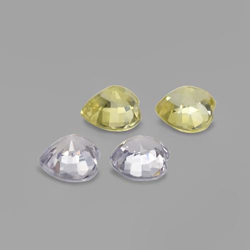 1.38캐럿 천연 멀티컬러 사파이어 보석, 하트 모양, 4.1×4.1 mm, VVS-VS