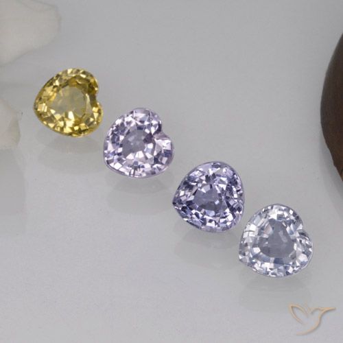 1.51캐럿 천연 멀티컬러 사파이어 보석, 하트 모양, 4.2×4.2 mm, VVS-VS