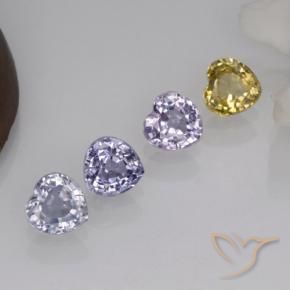 1.51캐럿 천연 멀티컬러 사파이어 보석, 하트 모양, 4.2×4.2 mm, VVS-VS