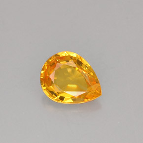 0.70캐럿 천연 옐로우 오렌지 사파이어, 배 모양, 6.2×5 mm, VS