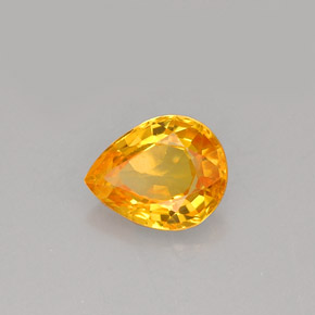 0.70캐럿 천연 옐로우 오렌지 사파이어, 배 모양, 6.2×5 mm, VS
