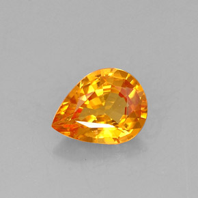 0.57캐럿 천연 옐로우 오렌지 사파이어, 배 모양, 6×4.7 mm, VVS-VS