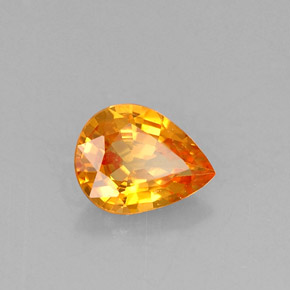 0.57캐럿 천연 옐로우 오렌지 사파이어, 배 모양, 6×4.7 mm, VVS-VS