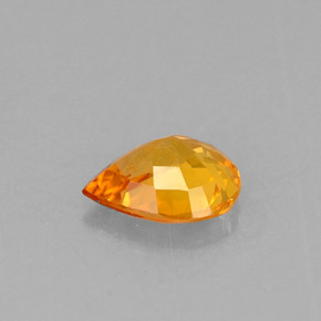 0.57캐럿 천연 옐로우 오렌지 사파이어, 배 모양, 6×4.7 mm, VVS-VS