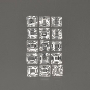 캐럿 천연 화이트 사파이어 보석, 스퀘어, 2.4×2.4 mm, VS
