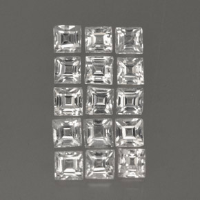 캐럿 천연 화이트 사파이어 보석, 스퀘어, 2.4×2.4 mm, VS