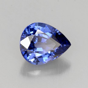 1.45캐럿 천연 바이올렛 블루 사파이어, 배 모양, 7.6×6.2 mm, VS