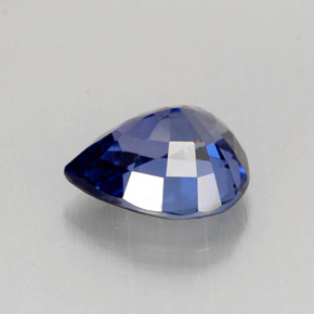 1.45캐럿 천연 바이올렛 블루 사파이어, 배 모양, 7.6×6.2 mm, VS