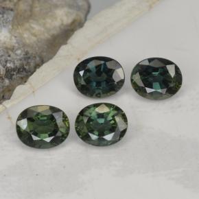 2.19캐럿 천연 그린 사파이어 보석, 타원형 컷, 5.1×4.2 mm, VVS-VS