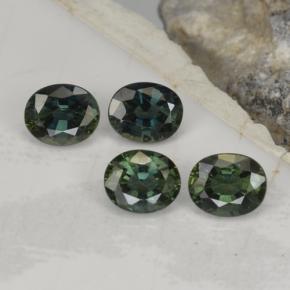 2.19캐럿 천연 그린 사파이어 보석, 타원형 컷, 5.1×4.2 mm, VVS-VS