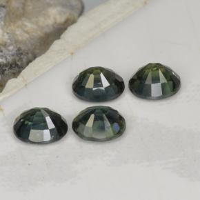 2.19캐럿 천연 그린 사파이어 보석, 타원형 컷, 5.1×4.2 mm, VVS-VS