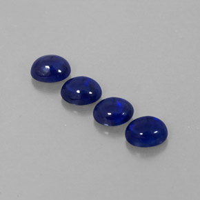 캐럿 천연 딥 블루 사파이어 보석, 투명한, 4.4×3.6 mm, 투명/반투명
