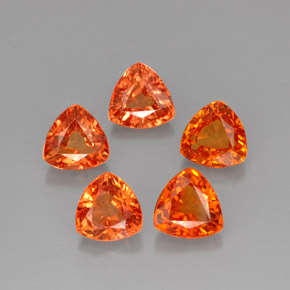 캐럿 천연 만다린 오렌지 사파이어 보석, 트릴리언, 5×4.9 mm, VVS-VS