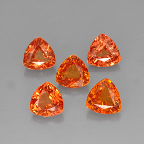 캐럿 천연 만다린 오렌지 사파이어 보석, 트릴리언, 5×4.9 mm, VVS-VS