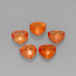 캐럿 천연 만다린 오렌지 사파이어 보석, 트릴리언, 5×4.9 mm, VVS-VS