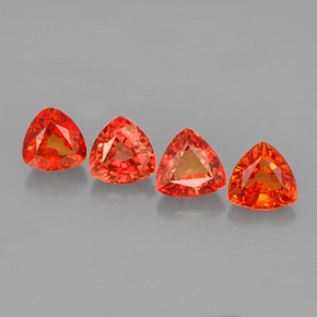 캐럿 천연 레드 오렌지 사파이어 보석, 트릴리언, 5×5 mm, VVS-VS