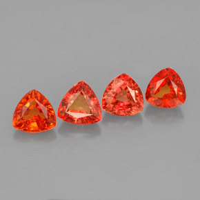 캐럿 천연 레드 오렌지 사파이어 보석, 트릴리언, 5×5 mm, VVS-VS