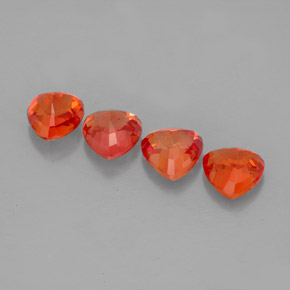 캐럿 천연 레드 오렌지 사파이어 보석, 트릴리언, 5×5 mm, VVS-VS