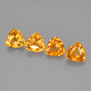 캐럿 천연 골든 오렌지 사파이어 보석, 트릴리언, 5.1×5.1 mm, VVS-VS