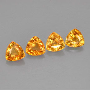 캐럿 천연 골든 오렌지 사파이어 보석, 트릴리언, 5.1×5.1 mm, VVS-VS