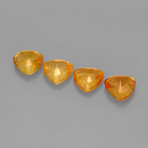 캐럿 천연 골든 오렌지 사파이어 보석, 트릴리언, 5.1×5.1 mm, VVS-VS