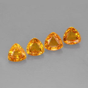 캐럿 천연 만다린 오렌지 사파이어 보석, 트릴리언, 5×5 mm, VVS-VS