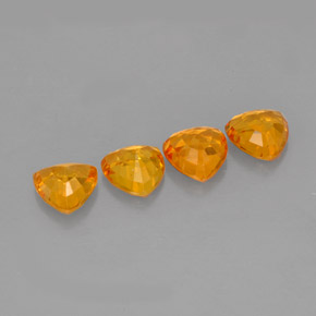 캐럿 천연 만다린 오렌지 사파이어 보석, 트릴리언, 5×5 mm, VVS-VS