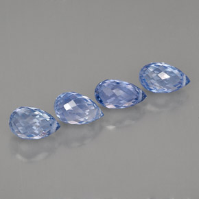 캐럿 천연 바이올렛 블루 사파이어 보석, 브리올레트, 6.5×3.8 mm, VVS