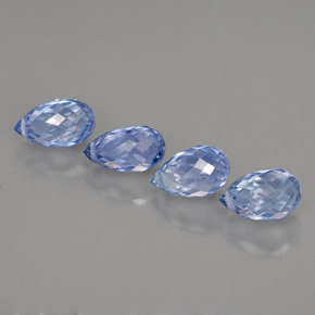 캐럿 천연 바이올렛 블루 사파이어 보석, 브리올레트, 6.5×3.8 mm, VVS