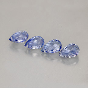 캐럿 천연 바이올렛 블루 사파이어 보석, 브리올레트, 6.1×3.8 mm, VVS-VS