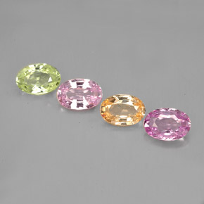 캐럿 천연 멀티컬러 사파이어 보석, 타원형 컷, 6×4.1 mm, VVS-VS