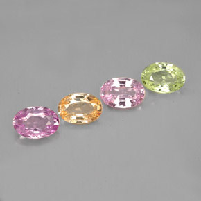 캐럿 천연 멀티컬러 사파이어 보석, 타원형 컷, 6×4.1 mm, VVS-VS