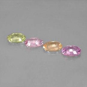 캐럿 천연 멀티컬러 사파이어 보석, 타원형 컷, 6×4.1 mm, VVS-VS