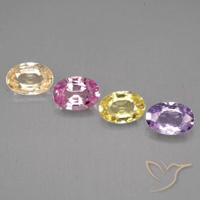 2.12캐럿 천연 멀티컬러 사파이어 보석, 타원형 컷, 5.9×4.1 mm, VVS-VS