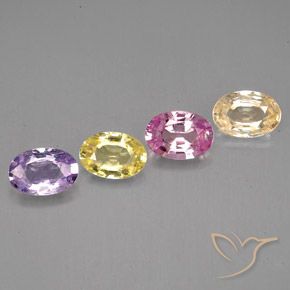 2.12캐럿 천연 멀티컬러 사파이어 보석, 타원형 컷, 5.9×4.1 mm, VVS-VS