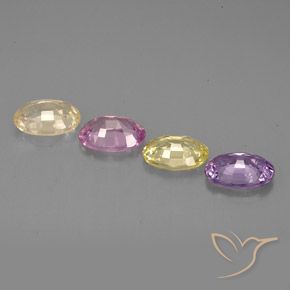 2.12캐럿 천연 멀티컬러 사파이어 보석, 타원형 컷, 5.9×4.1 mm, VVS-VS