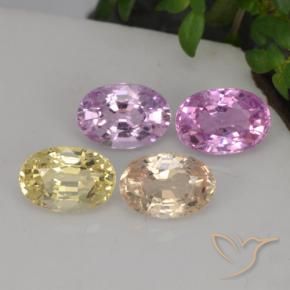 2.84캐럿 천연 멀티컬러 사파이어 보석, 타원형 컷, 6.1×4.2 mm, VVS-VS